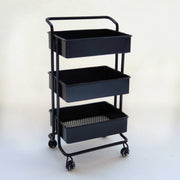 Mini DIY Three-Tier Storage Cart – Creative Scene Decor | Handcrafted Mini Display & Storage