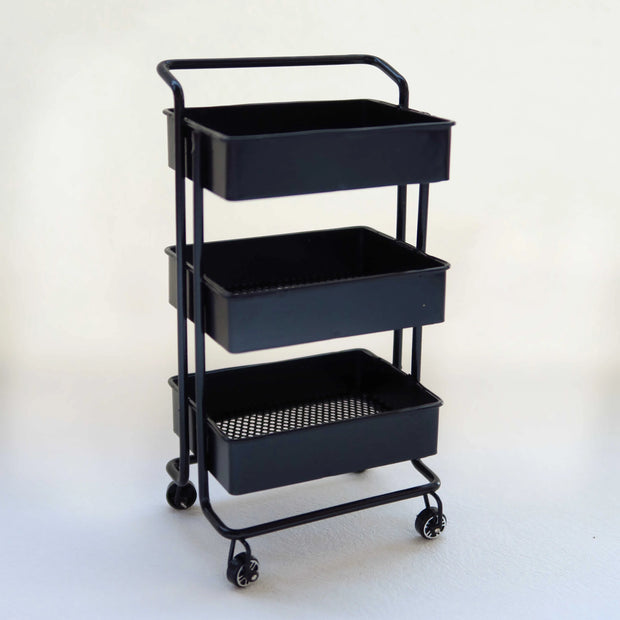 Mini DIY Three-Tier Storage Cart – Creative Scene Decor | Handcrafted Mini Display & Storage