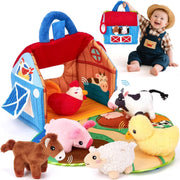 Baby Surprise Barn Toy – Plush Farm Animals with Real Sounds