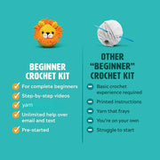 Crochet Kit for Beginners – Easy Arts & Crafts Kit for Making Crochet Animals