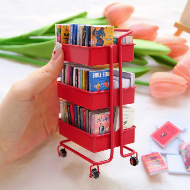 Mini DIY Three-Tier Storage Cart – Creative Scene Decor | Handcrafted Mini Display & Storage